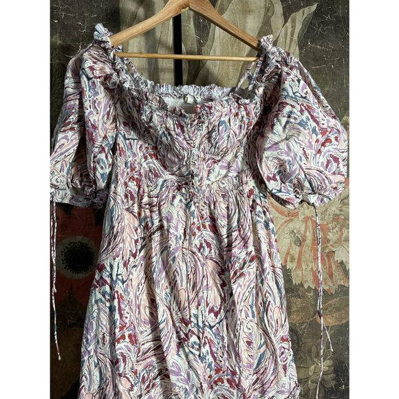 New Anthropologie Paisley Puff-Sleeved Maxi Dress By Love The Label in Assorted - Picture 6 of 6